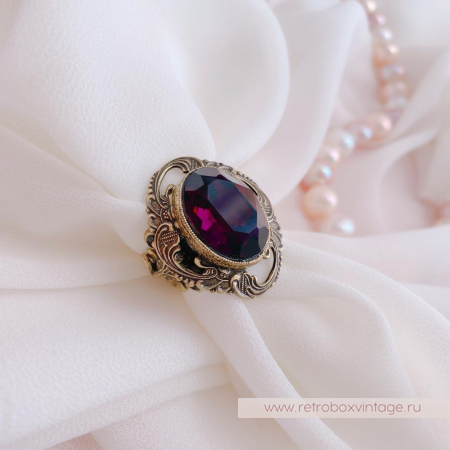 SWEET ROMANCE Кольцо «Одетта: фиолетовый аметист в бронзе» (уценка)