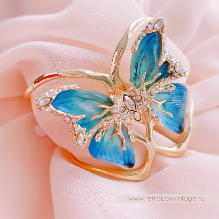 ALEXIS BITTAR Браслет каф «Голубая бабочка jardin mistere»