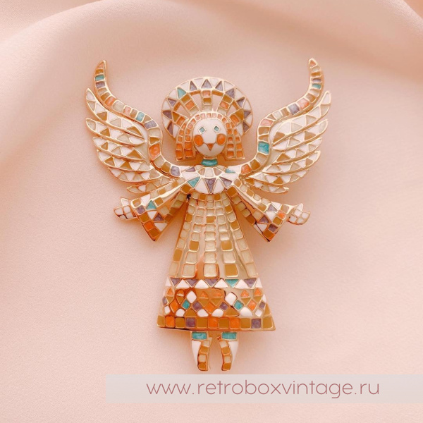 BOB MACKIE Брошь «Мозаичный ангел-хранитель»