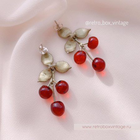 MICHAEL MICHAUD Серьги «Вишня морелло: три ягодки»