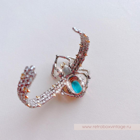 ALEXIS BITTAR Браслет «Голубой кристальный паучок»