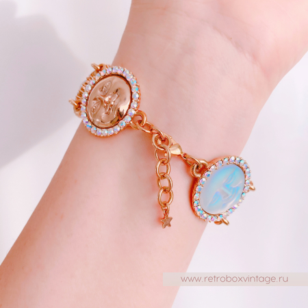 KIRKS FOLLY Браслет "Шесть лун: чередующиеся светлые и золотые"