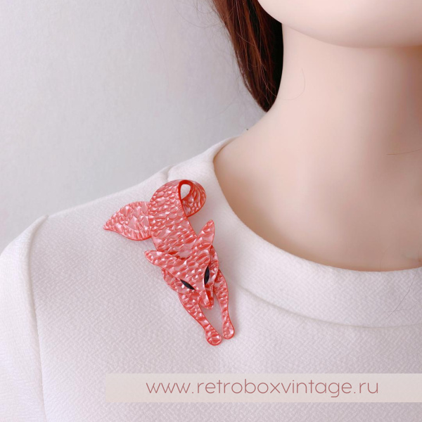 LEE STEIN Брошь «Розовая лиса»