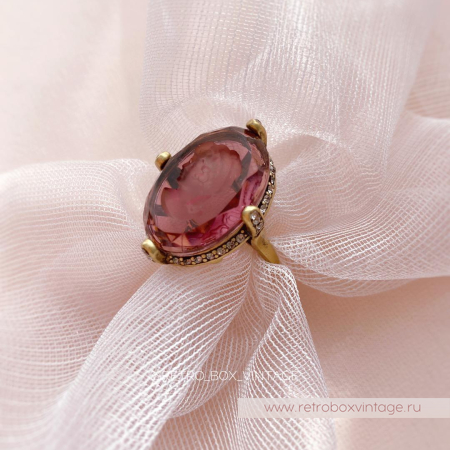 SWEET ROMANCE Кольцо «Богиня с инталией: аметист в бронзе» размер 8