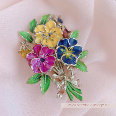 EXQUISITE Брошь «Букет фиалок большой»