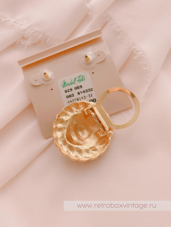 ANNE KLEIN Клип и серьги «Золотые львы: курглые со жгутиками»