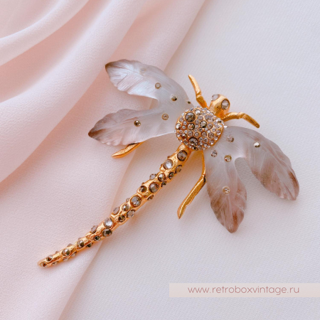 ALEXIS BITTAR Брошь "Бежевая стрекоза"