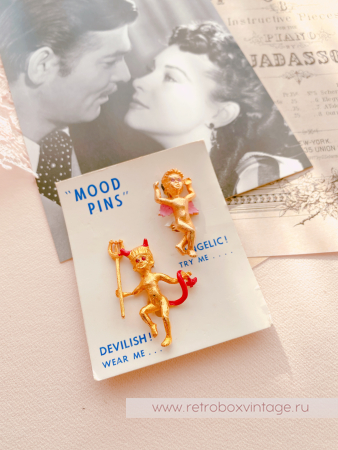 MOOD PINS Броши парные "Ангел и демон"