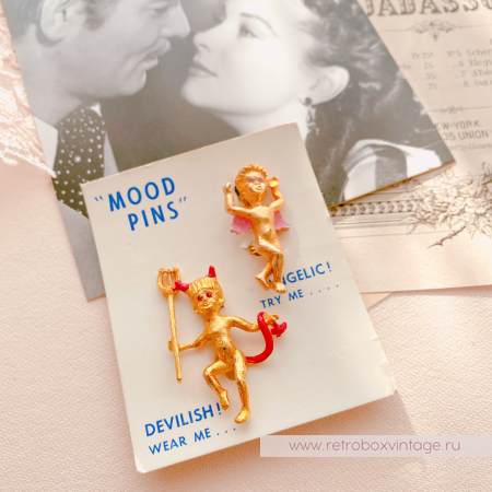 MOOD PINS Броши парные "Ангел и демон"
