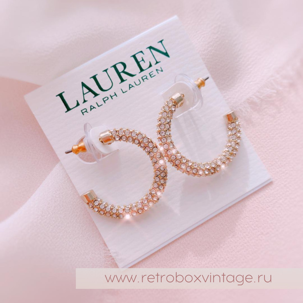RALPH LAUREN / LAUREN Серьги «Кристальная дорожка: золото»