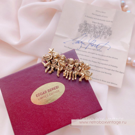 EDGAR BEREBI Брошь «Ангелы любви: античное золото»