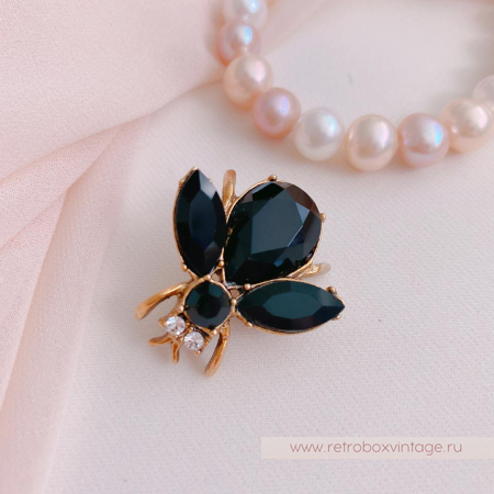 SWEET ROMANCE Трио брошей «Ночные пчелки: черные в золоте» (3 шт) в коробке