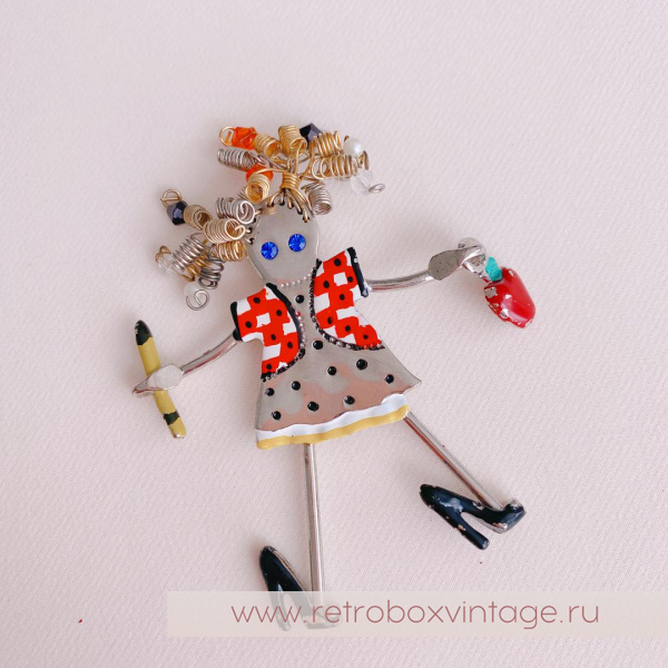 CARRETTE BY GANZ Брошь «Кудряшка учительница»