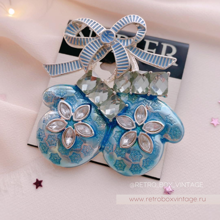 NAPIER Брошь «Голубые рукавички»