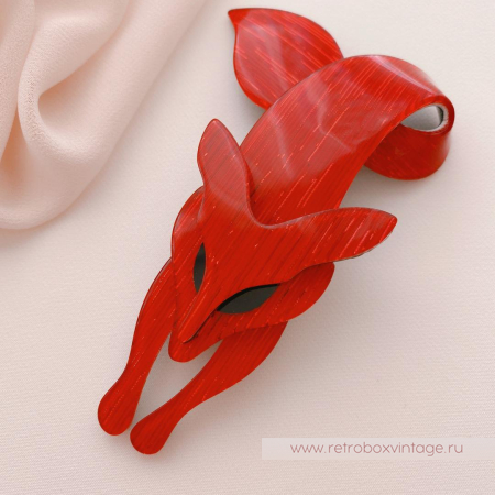 LEA STEIN Брошь «Красная лиса с люрексом»