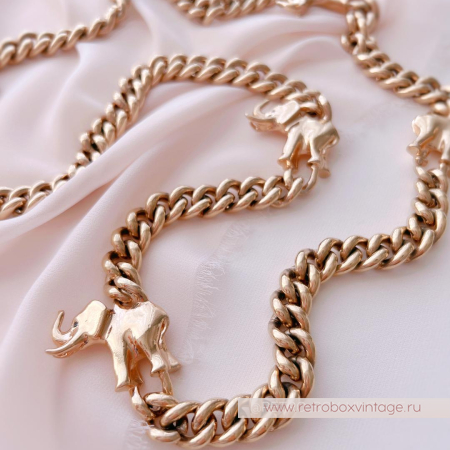CAROLEE Ожерелье-цепь «Золотые слоны»