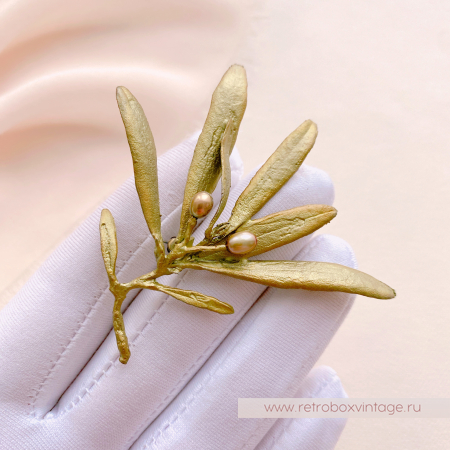 MICHAEL MICHAUD Брошь "Веточка молодой оливы"