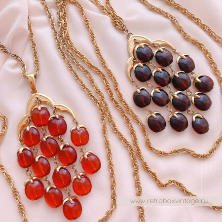 TRIFARI Комплект «Водопад: чайный в золоте»