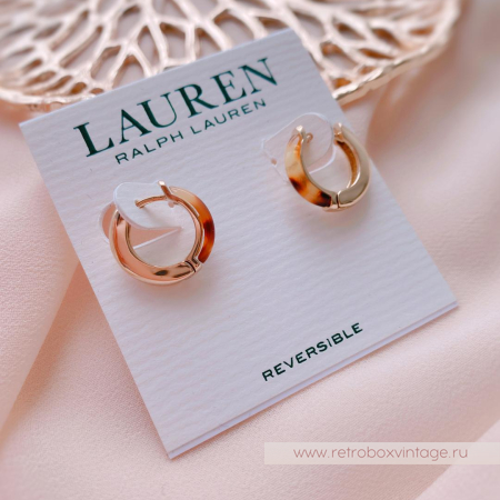 LAUREN RALPH LAUREN Серьги-трансформеры «Кольца-малышки: черепаховые в золоте»