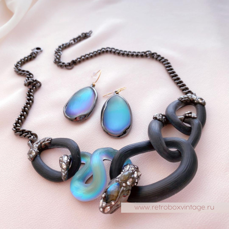 ALEXIS BITTAR Колье «Магическая имперская змея» Коллекция IMPERIAL NOIR