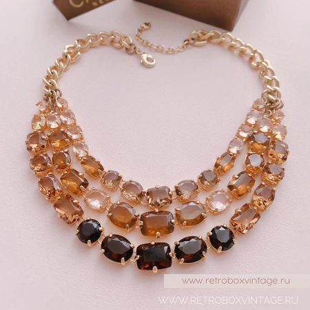 CAROLEE Ожерелье «Кристальная амбра: три ряда»