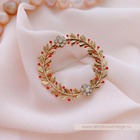 MICHAEL MICHAUD Брошь «Рождественский веночек»