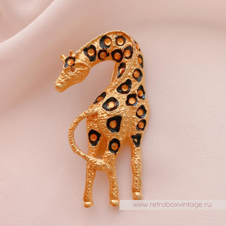 Брошь «Жираф с кристаллами»