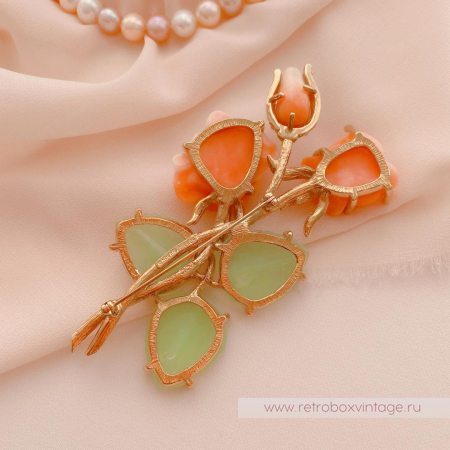 NOLAN MILLER Брошь «Коралловые розы»