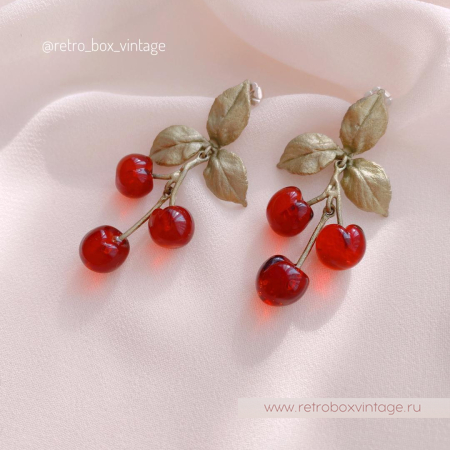 MICHAEL MICHAUD Серьги «Вишня морелло: три ягодки»