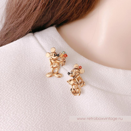 NAPIER / DISNEY Комплект брошей-пин «Сладкая парочка: Микки и Минни золото»