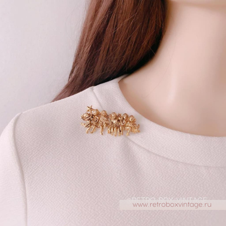 EDGAR BEREBI Брошь «Ангелы любви: золото»