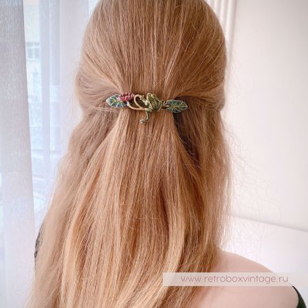 SWEET ROMANCE Заколка-автомат «Лягушка на кувшинке"