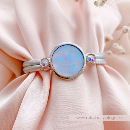 KIRKS FOLLY Браслет «Лунный свет: лавандовая в серебре на кожаном ремешке»