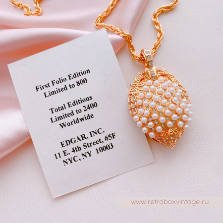 EDGAR BEREBI Кулон-локет на цепочке "Принцесса Александра" жемчужный