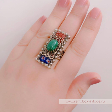 SWEET ROMANCE Кольцо «Цветущий луг: красные»