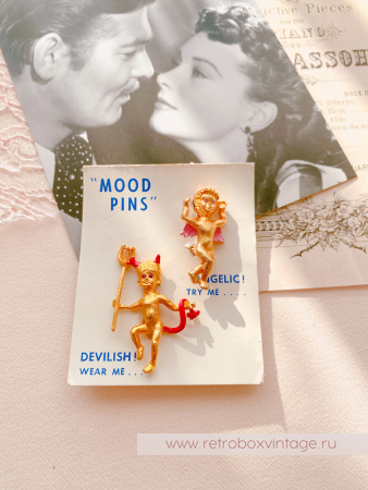 MOOD PINS Броши парные "Ангел и демон"