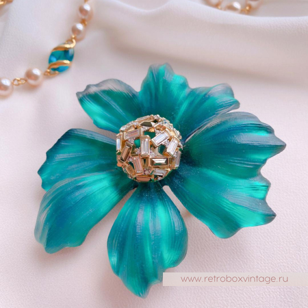 ALEXIS BITTAR Брошь «Изумрудный космический цветок»