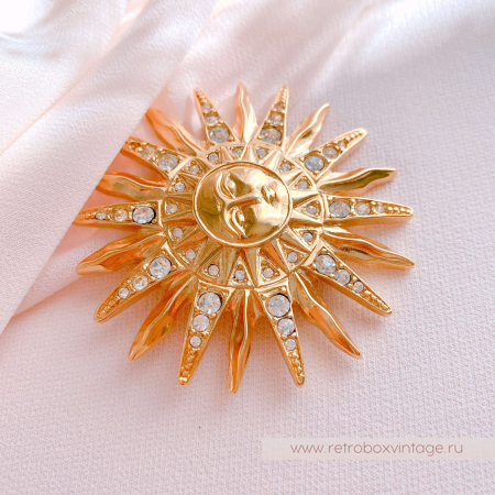 TRIFARI Брошь "Золотое солнце ацтеков"