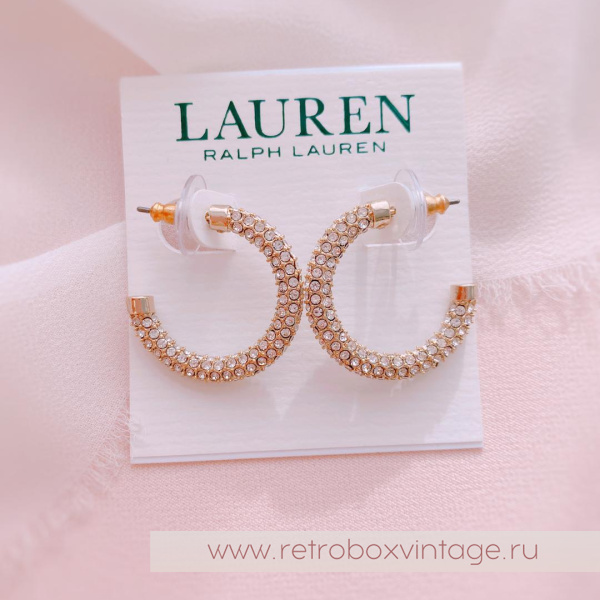 RALPH LAUREN / LAUREN Серьги «Кристальная дорожка: золото»