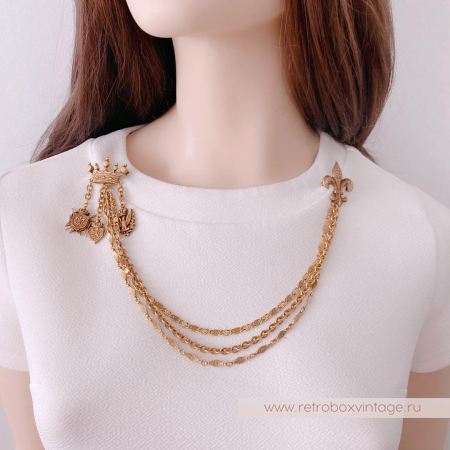 NO NAME Брошь-шатлен «Символы власти»