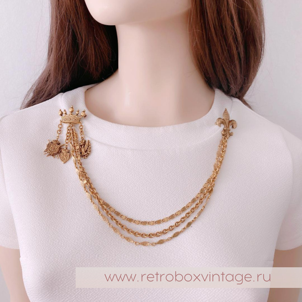 NO NAME Брошь-шатлен «Символы власти»