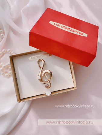 LIZ CLAIBORNE Брошь «Скрипичный ключ»