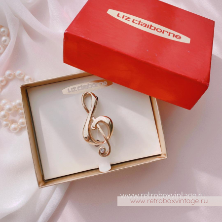 LIZ CLAIBORNE Брошь «Скрипичный ключ»