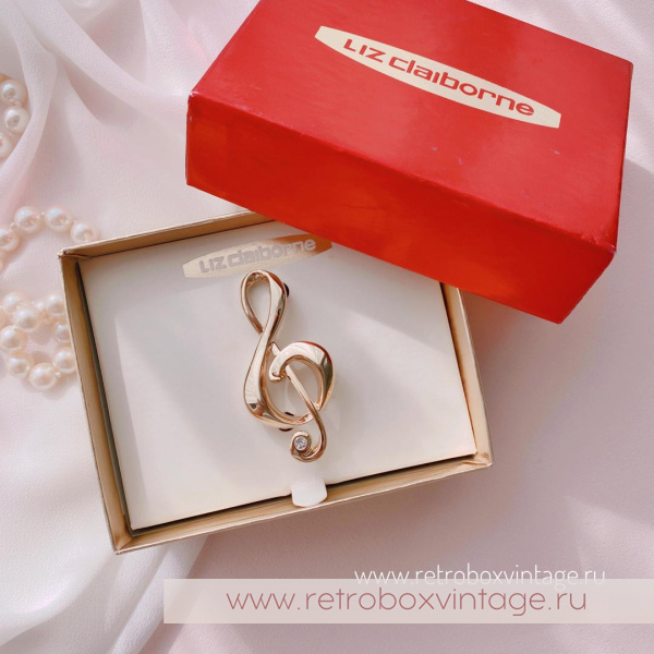 LIZ CLAIBORNE Брошь «Скрипичный ключ»