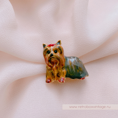 ERWIN PEARL Брошь «Собака йоркширский терьер»