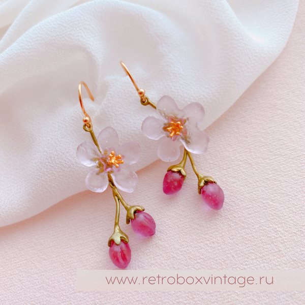 MICHAEL MICHAUD Серьги «Нежная весна: цветок персика»