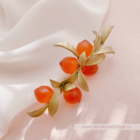 MICHAEL MICHAUD Брошь «Веточка с апельсинами» музейная коллекция