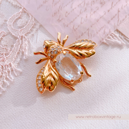SWAROVSKI Брошь "Пчелка утренней росы"
