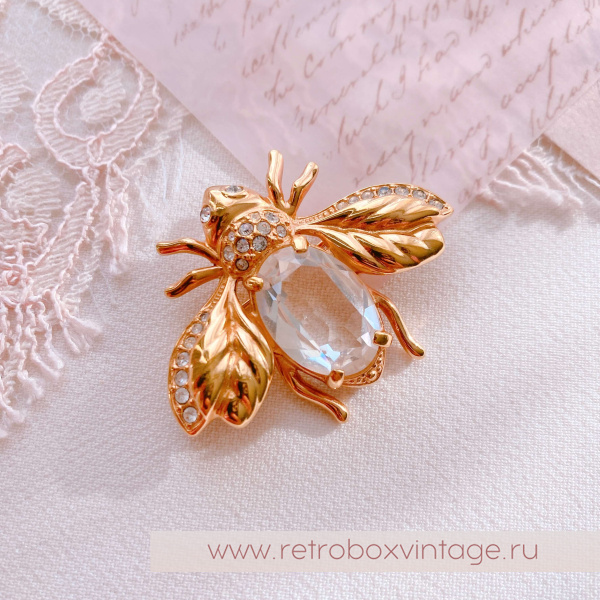 SWAROVSKI Брошь "Пчелка утренней росы"