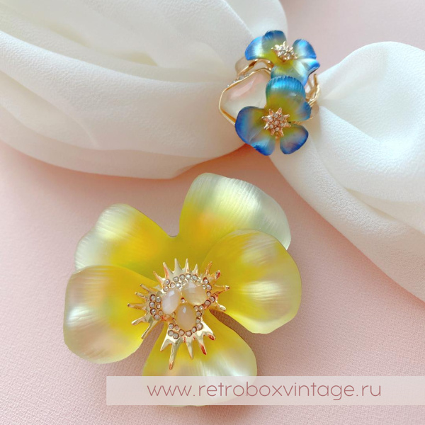 ALEXIS BITTAR Кольцо «Фиолетовые фиалки - анютины глазки»